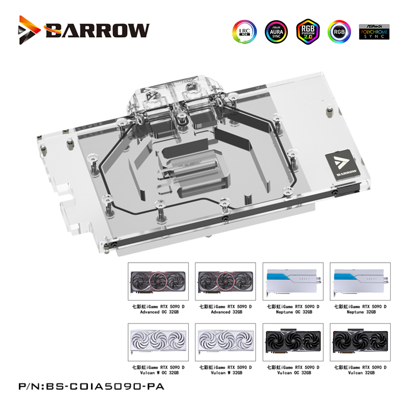 Rtx 5090 32Gb - บล็อกน้ำ GPU Barrow สำหรับการ์ด Colorful iGame
