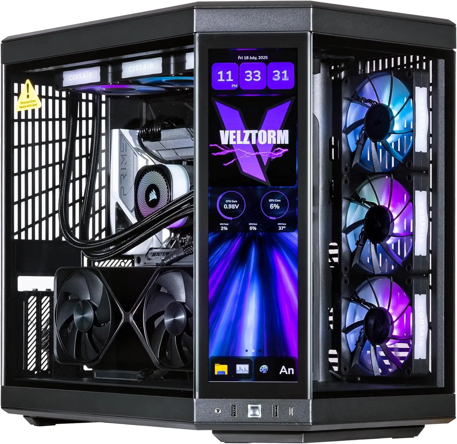 Rtx 5080 16Gb - Velztorm LCD สีดำ Praetix ประกอบเอง Y70